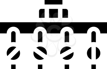 irrigation pipeline system glyph icon vector. irrigation pipeline system sign. isolated contour symbol black illustration