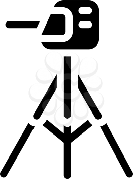 laser level measuring equipment glyph icon vector. laser level measuring equipment sign. isolated contour symbol black illustration