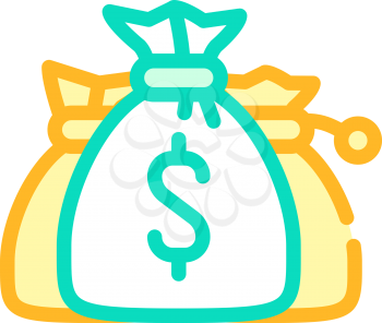 money bags color icon vector. money bags sign. isolated symbol illustration