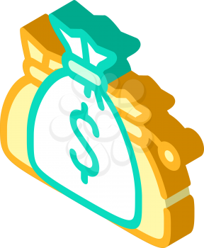 money bags isometric icon vector. money bags sign. isolated symbol illustration