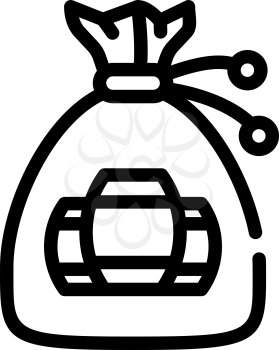 lottery kegs bag line icon vector. lottery kegs bag sign. isolated contour symbol black illustration
