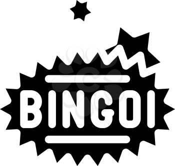 bingo game glyph icon vector. bingo game sign. isolated contour symbol black illustration