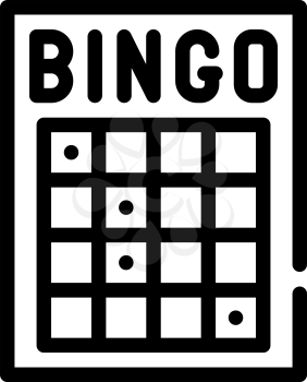 bingo card line icon vector. bingo card sign. isolated contour symbol black illustration