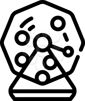 lotto machine with balls line icon vector. lotto machine with balls sign. isolated contour symbol black illustration