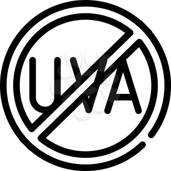 uva crossed out mark line icon vector. uva crossed out mark sign. isolated contour symbol black illustration