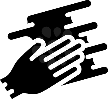hand spreading cream glyph icon vector. hand spreading cream sign. isolated contour symbol black illustration