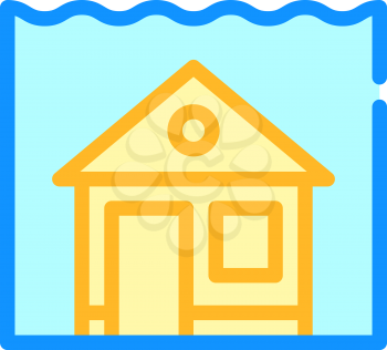 sea level rise color icon vector. sea level rise sign. isolated symbol illustration