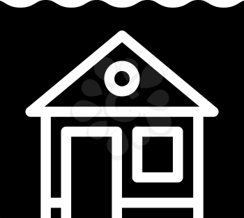 sea level rise glyph icon vector. sea level rise sign. isolated contour symbol black illustration