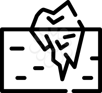 iceberg melting line icon vector. iceberg melting sign. isolated contour symbol black illustration