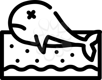 fish death line icon vector. fish death sign. isolated contour symbol black illustration