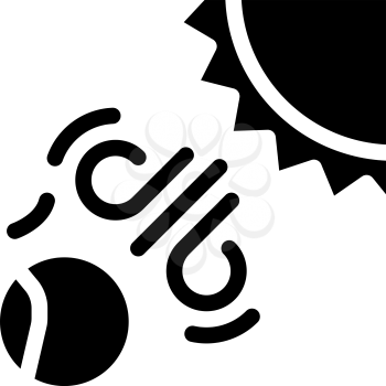 solar influence on earth glyph icon vector. solar influence on earth sign. isolated contour symbol black illustration