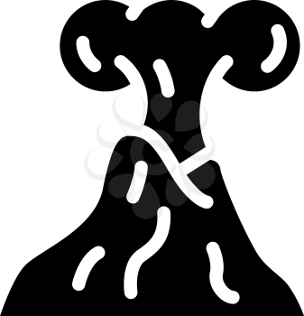 increased volcanic activity glyph icon vector. increased volcanic activity sign. isolated contour symbol black illustration