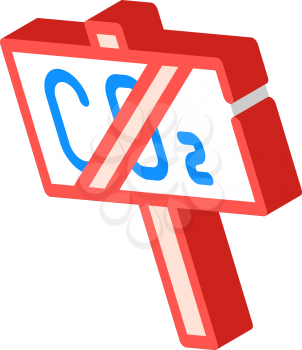 co2 crossed nameplate isometric icon vector. co2 crossed nameplate sign. isolated symbol illustration