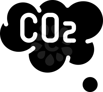 co2 cloud glyph icon vector. co2 cloud sign. isolated contour symbol black illustration