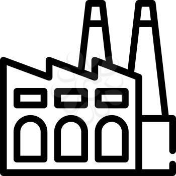 factory environmental pollution line icon vector. factory environmental pollution sign. isolated contour symbol black illustration