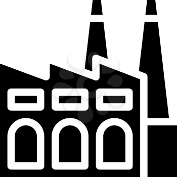 factory environmental pollution glyph icon vector. factory environmental pollution sign. isolated contour symbol black illustration