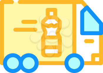 delivering oil truck color icon vector. delivering oil truck sign. isolated symbol illustration