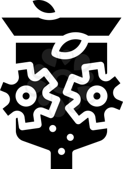 crusher equipment glyph icon vector. crusher equipment sign. isolated contour symbol black illustration