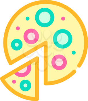 vegan pizza color icon vector. vegan pizza sign. isolated symbol illustration
