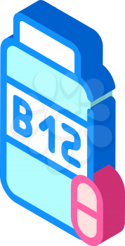 vitamins b12 isometric icon vector. vitamins b12 sign. isolated symbol illustration