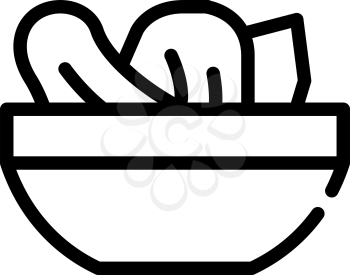 salad plate line icon vector. salad plate sign. isolated contour symbol black illustration