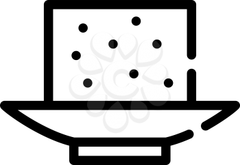 tofu cheese line icon vector. tofu cheese sign. isolated contour symbol black illustration