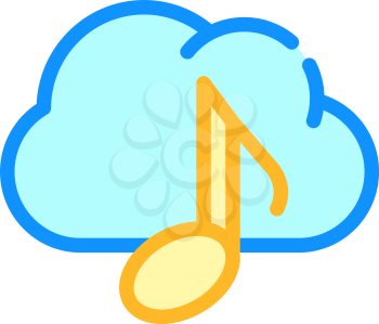music cloud storage color icon vector. music cloud storage sign. isolated symbol illustration