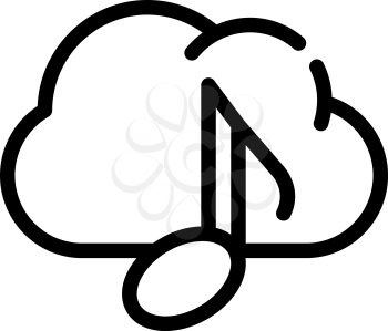 music cloud storage line icon vector. music cloud storage sign. isolated contour symbol black illustration