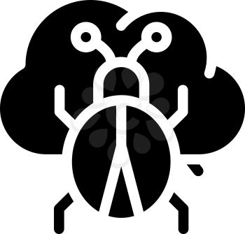 cloud virus glyph icon vector. cloud virus sign. isolated contour symbol black illustration