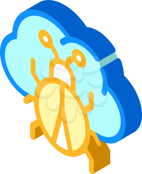 cloud virus isometric icon vector. cloud virus sign. isolated symbol illustration