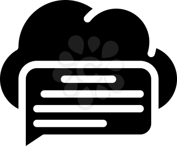 messaging cloud storage glyph icon vector. messaging cloud storage sign. isolated contour symbol black illustration