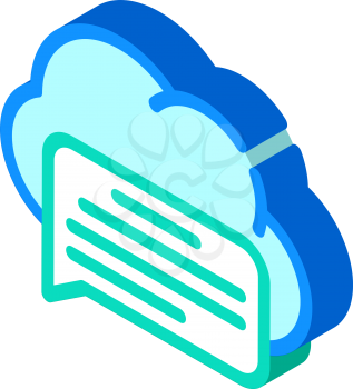 messaging cloud storage isometric icon vector. messaging cloud storage sign. isolated symbol illustration