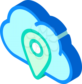 gps location cloud storage isometric icon vector. gps location cloud storage sign. isolated symbol illustration