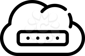 memory cloud storage line icon vector. memory cloud storage sign. isolated contour symbol black illustration
