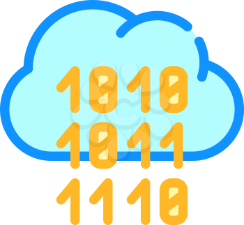 programming binary code cloud storage color icon vector. programming binary code cloud storage sign. isolated symbol illustration