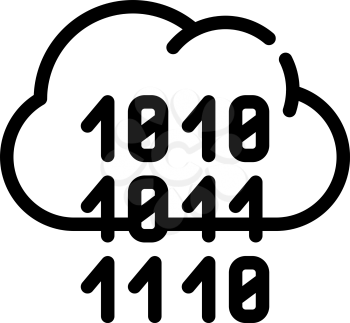 programming binary code cloud storage line icon vector. programming binary code cloud storage sign. isolated contour symbol black illustration