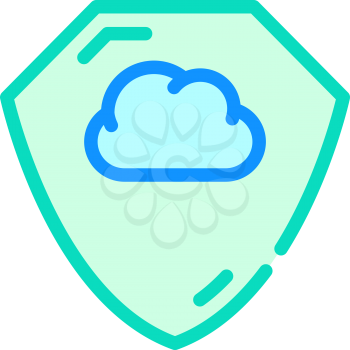 cloud storage protection shield color icon vector. cloud storage protection shield sign. isolated symbol illustration