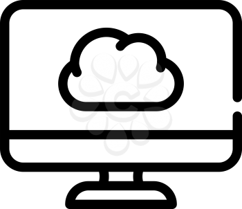 computer files cloud storage line icon vector. computer files cloud storage sign. isolated contour symbol black illustration