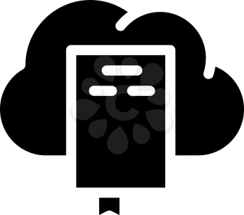 document cloud storage glyph icon vector. document cloud storage sign. isolated contour symbol black illustration