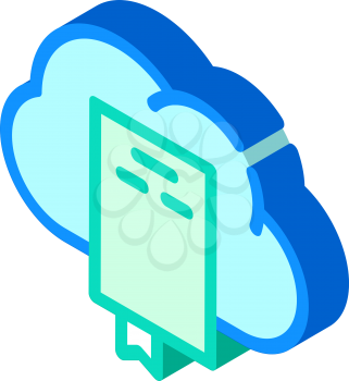document cloud storage isometric icon vector. document cloud storage sign. isolated symbol illustration