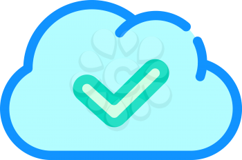 accept access cloud color icon vector. accept access cloud sign. isolated symbol illustration