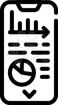 data analysis mobile app line icon vector. data analysis mobile app sign. isolated contour symbol black illustration