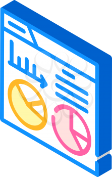 statistical analysis digital report isometric icon vector. statistical analysis digital report sign. isolated symbol illustration