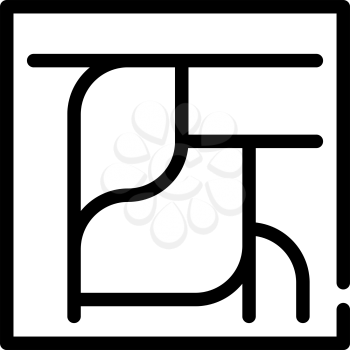 factory route system line icon vector. factory route system sign. isolated contour symbol black illustration
