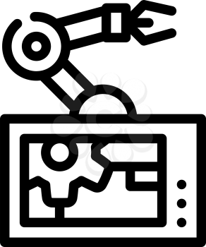 robotic arm mechanism line icon vector. robotic arm mechanism sign. isolated contour symbol black illustration