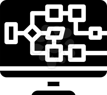 electrical circuit computer screen glyph icon vector. electrical circuit computer screen sign. isolated contour symbol black illustration