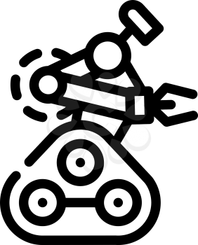 robotic arm line icon vector. robotic arm sign. isolated contour symbol black illustration