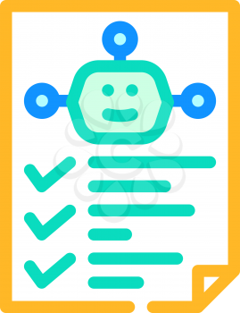 robot task list color icon vector. robot task list sign. isolated symbol illustration