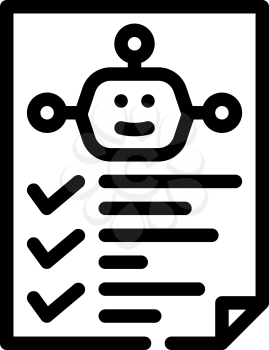 robot task list line icon vector. robot task list sign. isolated contour symbol black illustration