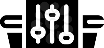 conveyor settings glyph icon vector. conveyor settings sign. isolated contour symbol black illustration